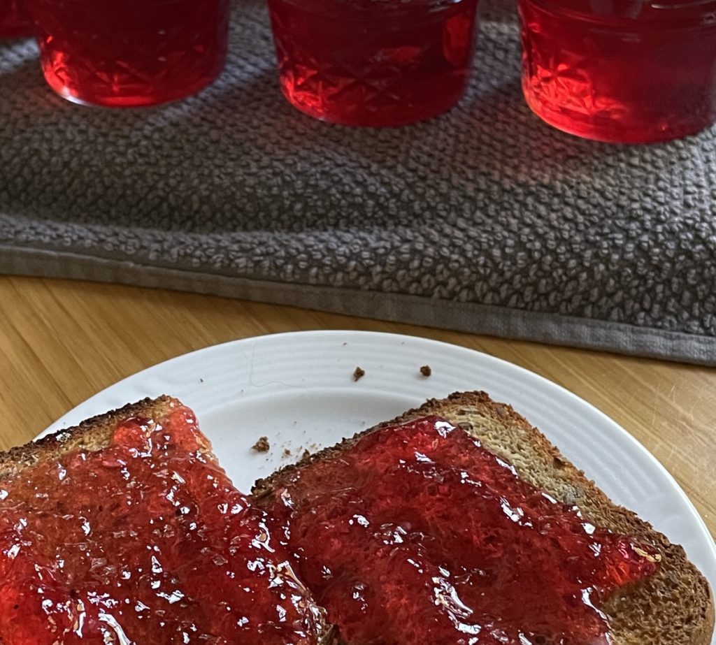 Currant jelly on toast